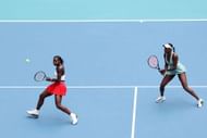 Alycia Parks and Asia Muhammad pictured at Miami Open 2024